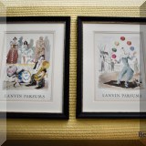 A12. Framed Lanvin Parfums prints. 